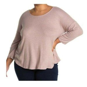 NWT Women's Bobeau Pink Cross-Back 3/4 Sleeve Embroidered Top Size XL $60 G207